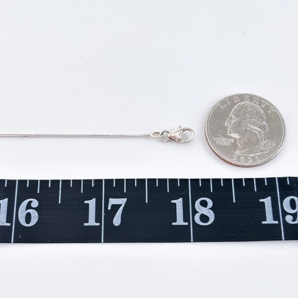 Snake Chain Necklace | Vintage HBNY Sterling Silver 925 | 16"-18” - Picture 2 of 3